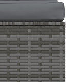 4 Piece Garden Lounge Set with Cushions Grey Poly Rattan