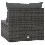 4-Seater Sofa with Cushions Grey Poly Rattan