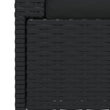 2-Seater Sofa with Cushions Black Poly Rattan