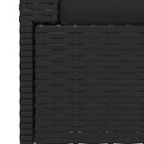 2-Seater Sofa with Cushions Black Poly Rattan - Low Angle
