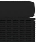 Garden Footrest with Cushion Black 70x70x30 cm Poly Rattan