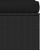 Garden Middle Sofa with Cushions Black Poly Rattan - Rear View