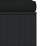 4 Piece Garden Lounge Set with Cushions Black Poly Rattan - 45-Degree Angle