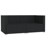 2-Seater Sofa with Cushions Black Poly Rattan - Top-Down View