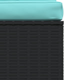 4-Seater Sofa with Cushions Black Poly Rattan