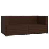 2-Seater Sofa with Cushions Brown Poly Rattan - Top-Down View