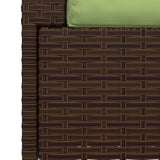2-Seater Sofa with Cushions Brown Poly Rattan - Low Angle