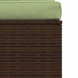 Garden Middle Sofa with Cushions Brown Poly Rattan - Rear View