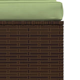 3-Seater Sofa with Cushions Brown Poly Rattan - Close-Up Angle