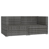 2-Seater Sofa with Cushions Grey Poly Rattan - Top-Down View