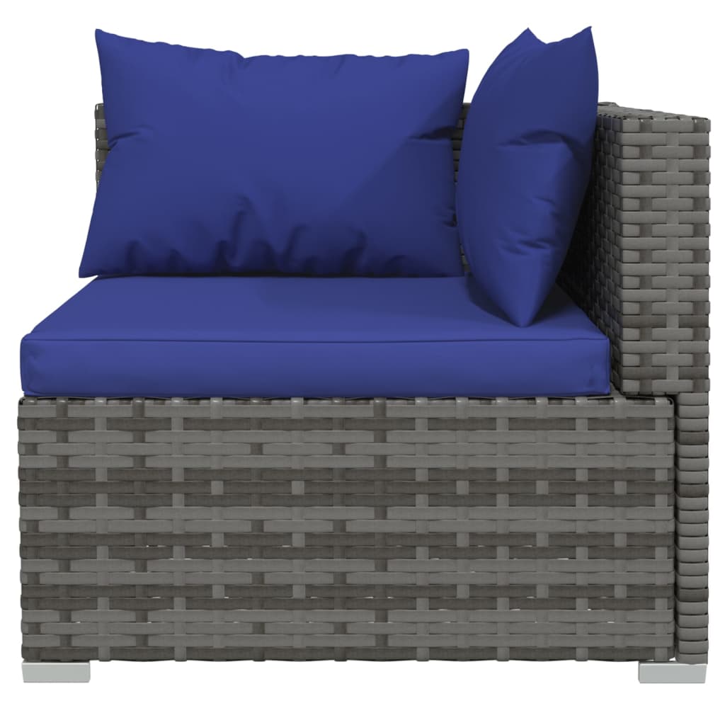2-Seater Sofa with Cushions Grey Poly Rattan