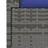 2-Seater Sofa with Cushions Grey Poly Rattan - Low Angle