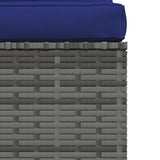 Garden Middle Sofa with Cushions Grey Poly Rattan - Rear View