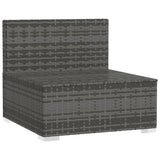 4-Seater Sofa with Cushions Grey Poly Rattan - Top-Down View