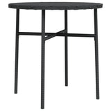 Tea Table Black 45 cm Poly Rattan - Front View
