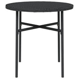 Tea Table Black 45 cm Poly Rattan - Side View