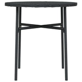 Tea Table Black 45 cm Poly Rattan - Top-Down View