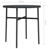 Tea Table Black 45 cm Poly Rattan - Rear View