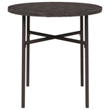 Tea Table Brown 45 cm Poly Rattan - Side View