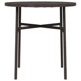Tea Table Brown 45 cm Poly Rattan - Top-Down View