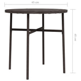 Tea Table Brown 45 cm Poly Rattan - Rear View