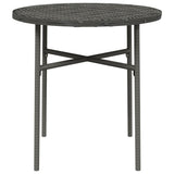 Tea Table Grey 45 cm Poly Rattan - Side View