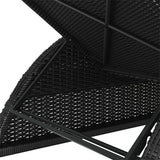 Sun Lounger with Cream White Cushion Poly Rattan Black - Close-Up Angle