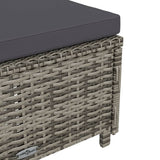 Sun Lounger with Dark Grey Cushion Poly Rattan Grey - Low Angle