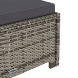 Sun Lounger with Dark Grey Cushion Poly Rattan Grey - Low Angle