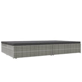 Convertible Sun Bed with Cushions Poly Rattan Dark Grey - 45-Degree Angle