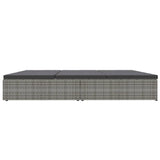 Convertible Sun Bed with Cushions Poly Rattan Dark Grey