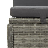 Convertible Sun Bed with Cushions Poly Rattan Dark Grey - Low Angle