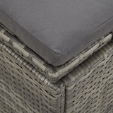 Convertible Sun Bed with Cushions Poly Rattan Dark Grey - Extra Image
