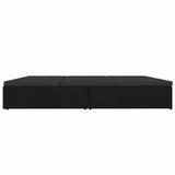 Convertible Sun Bed with Cushions Poly Rattan Black