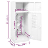 Saddle Cabinet White 53x53x140 cm Steel