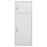 Saddle Cabinet Light Grey 53x53x140 cm Steel - Front View