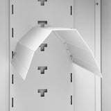 Saddle Cabinet Light Grey 53x53x140 cm Steel - Rear View