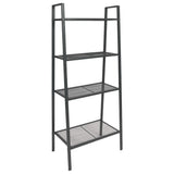 Ladder Bookcase 4 Tiers Metal Anthracite
