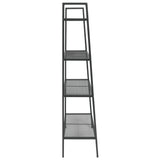 Ladder Bookcase 4 Tiers Metal Anthracite - Side View