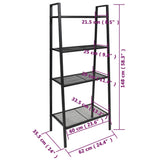 Ladder Bookcase 4 Tiers Metal Anthracite - Rear View
