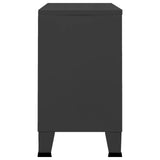 Industrial Sideboard Black 105x35x62 cm Metal and Glass