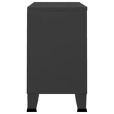 Industrial Sideboard Black 105x35x62 cm Metal and Glass - Top-Down View