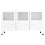Industrial Sideboard White 105x35x62 cm Metal and Glass