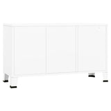 Industrial Sideboard White 105x35x62 cm Metal and Glass - 45-Degree Angle