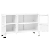 Industrial Sideboard White 105x35x62 cm Metal and Glass - Rear View