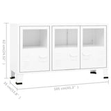 Industrial Sideboard White 105x35x62 cm Metal and Glass - Extra Image