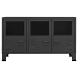 Industrial Sideboard Anthracite 105x35x62 cm Metal and Glass