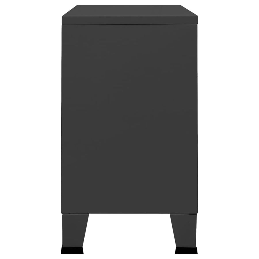Industrial Sideboard Anthracite 105x35x62 cm Metal and Glass