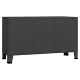 Industrial Sideboard Anthracite 105x35x62 cm Metal and Glass - 45-Degree Angle