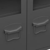 Industrial Sideboard Anthracite 105x35x62 cm Metal and Glass
